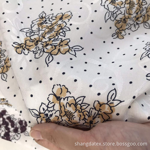 Viscose Rayon Shinny Bright Jacquard Print Fabric